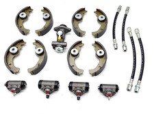 KIT IMPIANTO FRENI FIAT 500 F L 4 TUBI 1 POMPA FRENI 4 CILINDRETTI 8 GANASCE