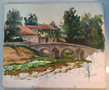 PAESAGGIO DIPINTO AD OLIO SU TELA FRANCIA XX secolo