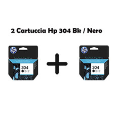 2 Pz. Cartuccia Originale nero hp 304 Bk N9K06AE per Hp 3700 Series
