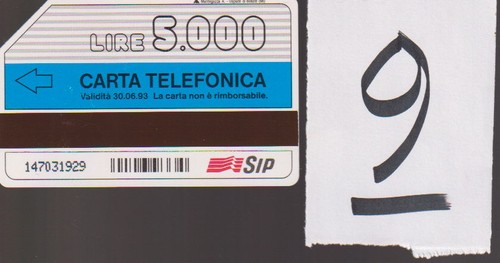 Carta telefonica 93 sip - telefonica,