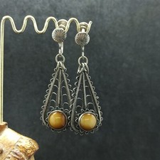 Israeli Filigree Earrings Old