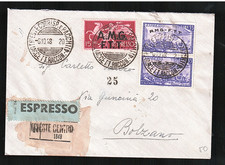 TRIESTE AMG FTT RACCOMANDATA ESPRESSO PER BOLZANO 1968 - 35 RISORGIMENTO