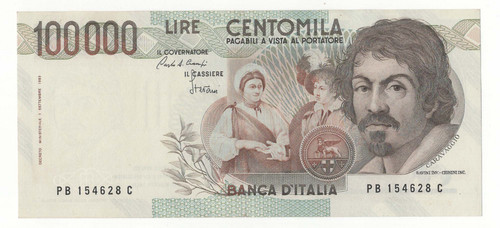 100000 lire caravaggio - 100000,
