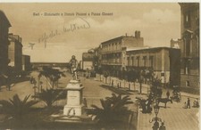 BARI - MONUMENTO A NICCOLò PICCINNI E PIAZZA MASSARI CARTOLINA D'EPOCA