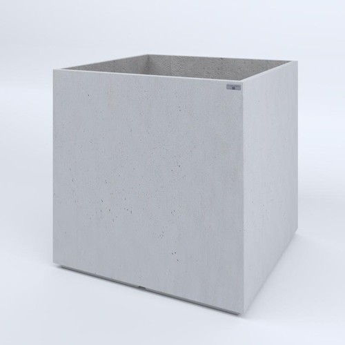 Fioriere cemento lisce cubo - cemento,