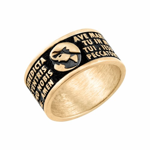 Anello ave maria nero dorato - nero,