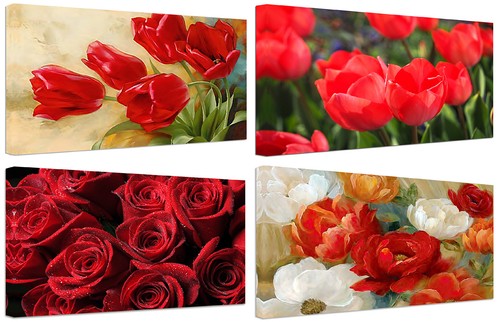 Quadri moderni fiori rossi - moderni,