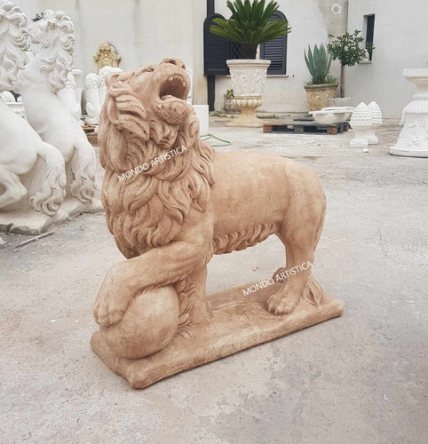Leone statua piedi con - statua,