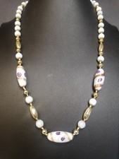 Collana Vintage Vetro Latte