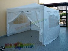Gazebo Bianco Alluminio Pieghevole 3x3 Con Teli Rapido X Mercatini Richiudibile