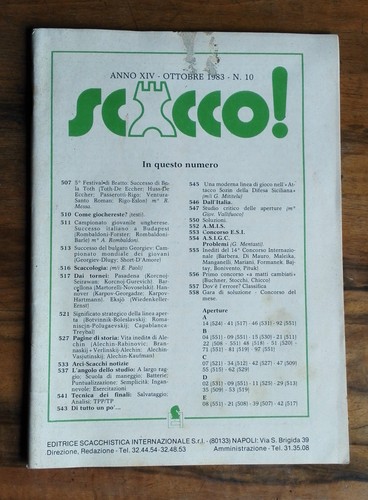 Scacco anno xiv - xiv, ottobre