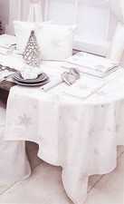 BLANC MARICLO' TOVAGLIA BIANCO RICAMATA STELLA RETTANGOLARE COTONE 100% 