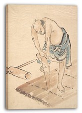 Tela/Cornice Katsushika Hokusai - Uomo su una zattera