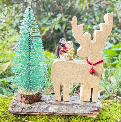 Presepe artigianale renna - presepe,
