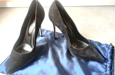 Tacchi a punta originali Sergio Rossi in camoscio nero, EU 38,5