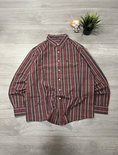 Camicia Timberland A Quadri Bordeaux Vintage Casual Workwear L