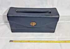 Porta cassette tape in similpelle blu vintage 2