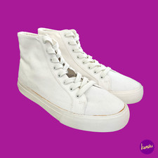 LEVI'S Sneakers alte quadrate da uomo, tela resistente, bianco sporco, UK 9/EU 43/US 10