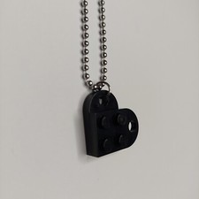 ? COLLANA CUORE LEGO NERO HEART AMORE AMICIZIA LOVE IDEA REGALO