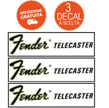 Set 3 decal fender chitarra fender tele telecaster 70s logo mod