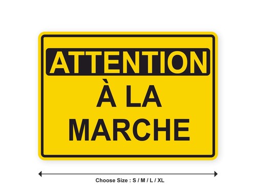 Sticker panneau attention - panneau, à