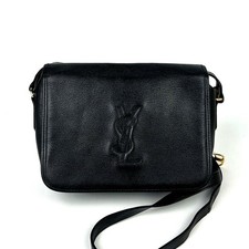 Borsa a tracolla Yves Saint Laurent 2 vie in pelle goffrata nera vintage...