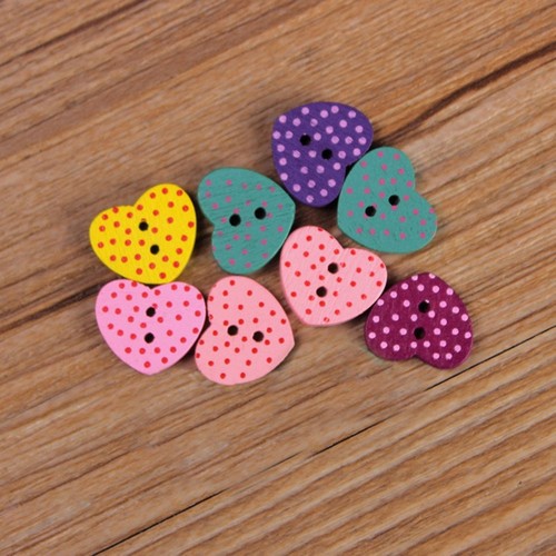 Bottoni cuore legno da - ,