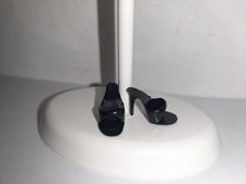 SABOT OPEN TOE NERI BARBIE MATTEL TAIWAN ZOCCOLI SCARPE SUPERSTAR VINTAGE RARI