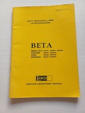 Lancia Beta Spider-Coupè-HPE manuale officina caratt. tecniche dati riparazioni