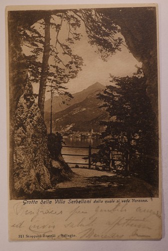 Cartolina grotta della villa - grotta,