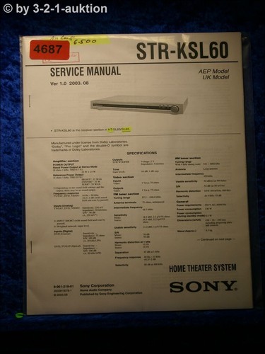 Sony manuale servizio str - servizio,