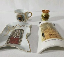 Lotto 4 Oggetti Sacri In Ceramica,Madonna Di  Pompei,Dell'Arco,Dei Lattani...