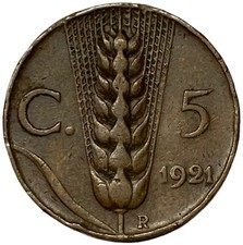 5 CENTESIMI 1921 - SPIGA - 2°