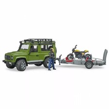 BRUDER 02589-scala 1:16 - LAND ROVER CON RIMORCHIO E MOTO DUCATI -FUORI CATALOGO