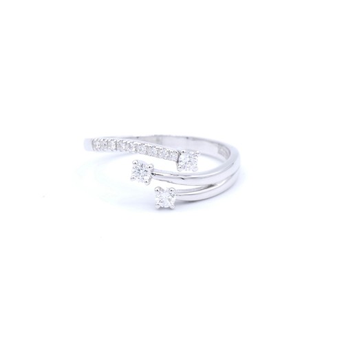 Anello oro bianco con diamanti - con,