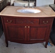 mobile bagno legno massello e marmo