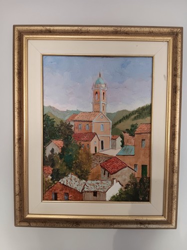 Quadro olio pannello telato - su,