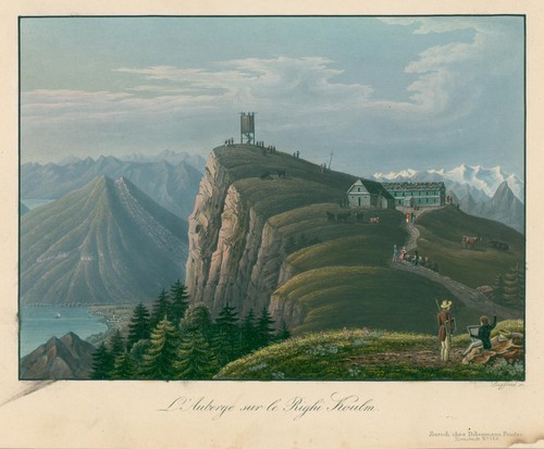 Rigi hotel kulm acquatinta - rigi,
