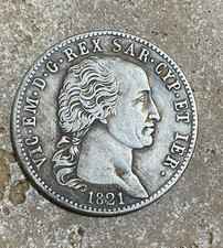 5 Lire 1821 VEI   Regno di