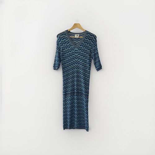 Abito missoni blu iconico zig - blu,