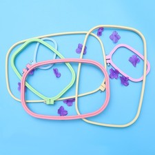  Set di 5 cerchi da ricamo in plastica quadrati per punto croce, per ricamo e