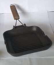 Padella BISTECCHIERA 3mm alluminio 20x20 per cottura su gas, con manico, rigata