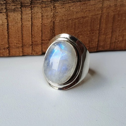 Anello pietra luna fuoco - pietra,