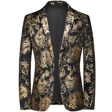Blazer uomo floreale dorato