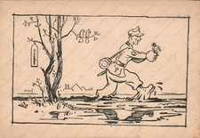 CSIR Fronte russo Russia RARA Cartolina militare WW2 Umoristica