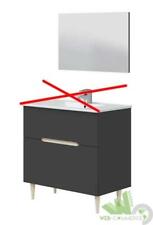 KIT MOBILE BASE BAGNO 80X45X80H CM  CON SPECCHIO ANTRACITE ROVERE CASSETTO ANTA