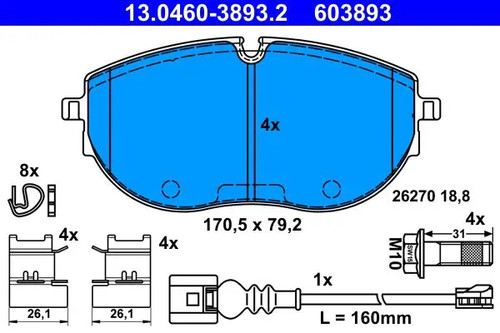 Pastiglie freno 0460 - freno, 13.0460-3893.2