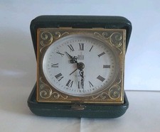 Vecchia sveglia da viaggio Orologi vintage MALUX 2 JEWELS (anni 60) Funzionante 