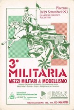 1864) CARTOLINA PIACENZA FIERA 5 MILITARIA MEZZI MILITARI MODELLISMO 1995