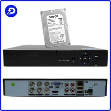 DVR 4 CANALI CON HARD DISK 500 GB IBRIDO AHD IP ANALOGICO TVI CVBS IN ITALIANO